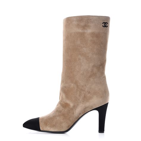 chanel gabrielle signature suede satin cc boots